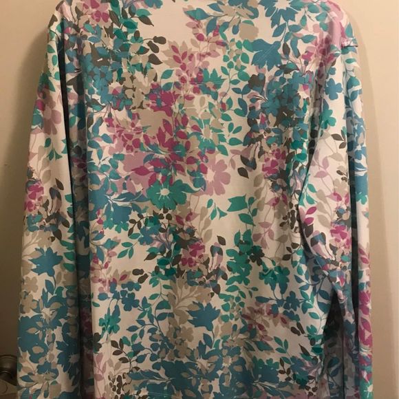 Allison Daley Floral Zip Up Jacket Size Large - Picture 4 of 4